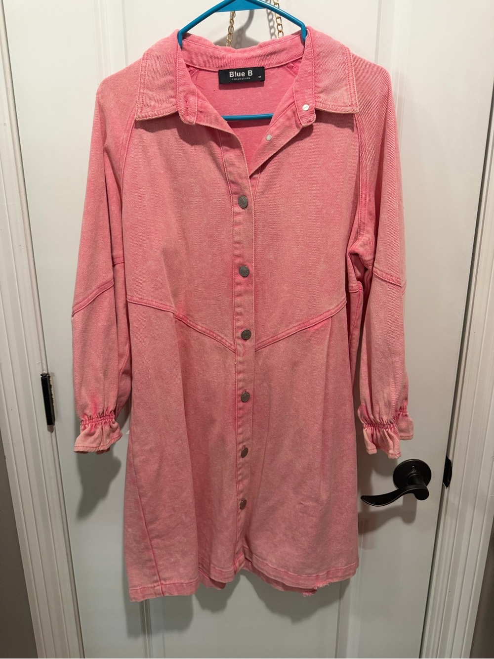 Blue B Pink Relaxed Longline Jean Jacket